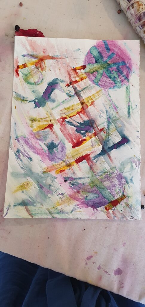 painting with flowers and modifiers